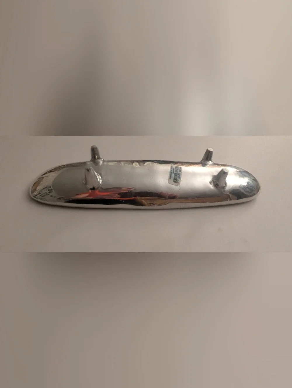 Silver Tone Metal Footed Serving Boat Tray 12.5